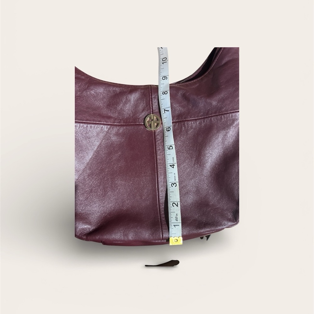 Giani Bernini Dark Burgundy Leather Shoulder Bag - Picture 8 of 8
